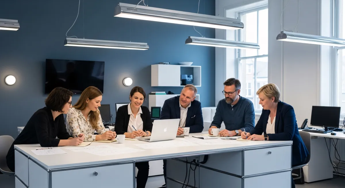 Équipe startup canadienne en réunion